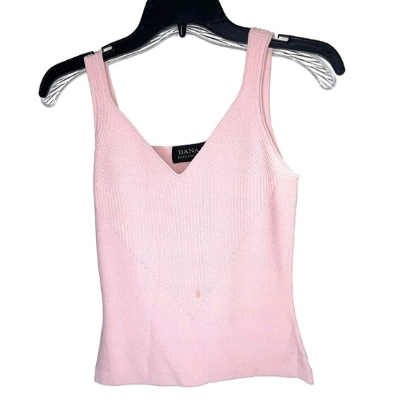 Dana Bachman Pink Small V-Neck Tank Top 85n - Picture 1 of 6